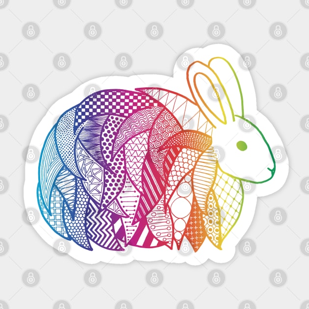 Rainbow Angora Rabbit Sticker by calenbundalas